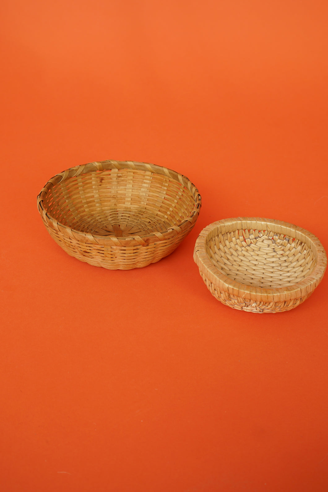 Assortment of rattan bowls