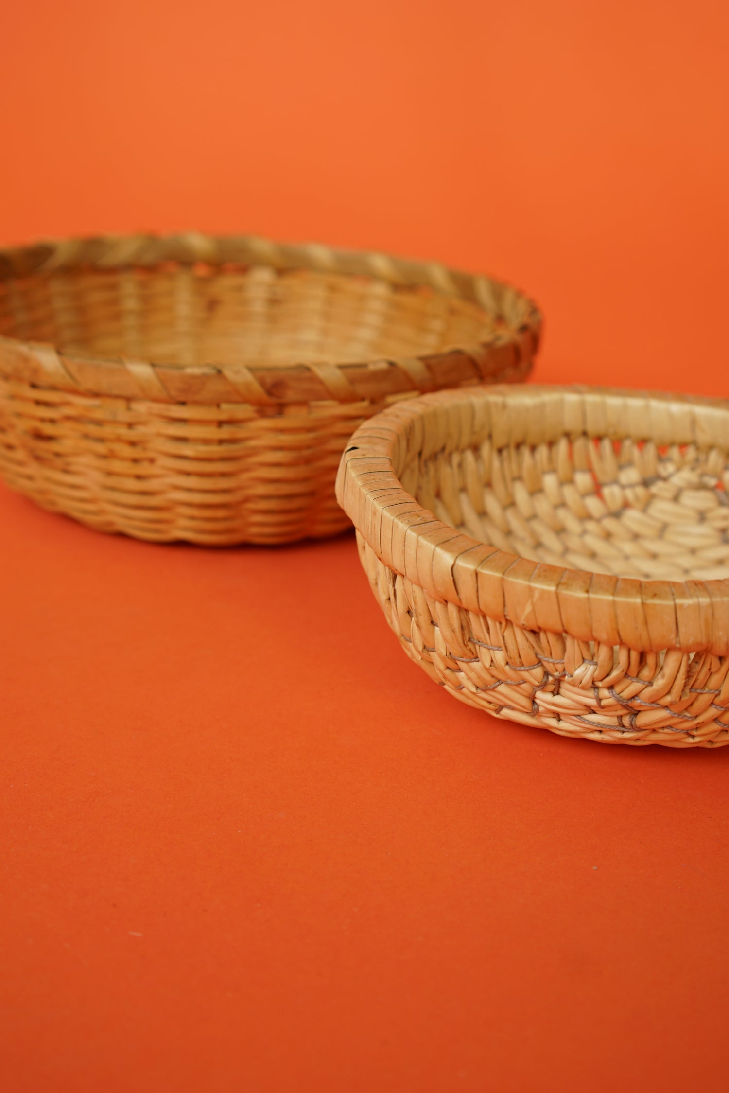 Assortment of rattan bowls