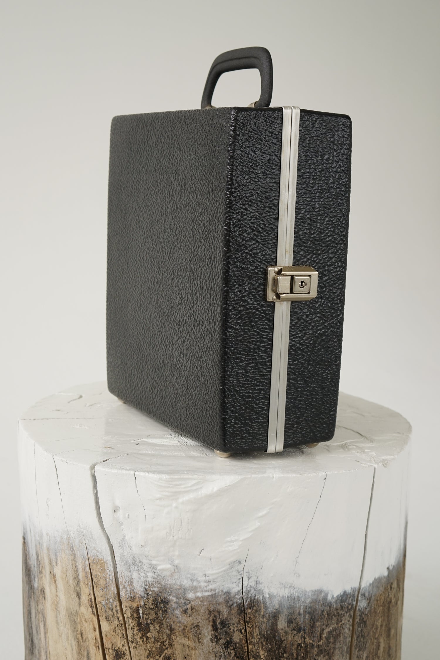 Black vintage portable mini bar suitcase