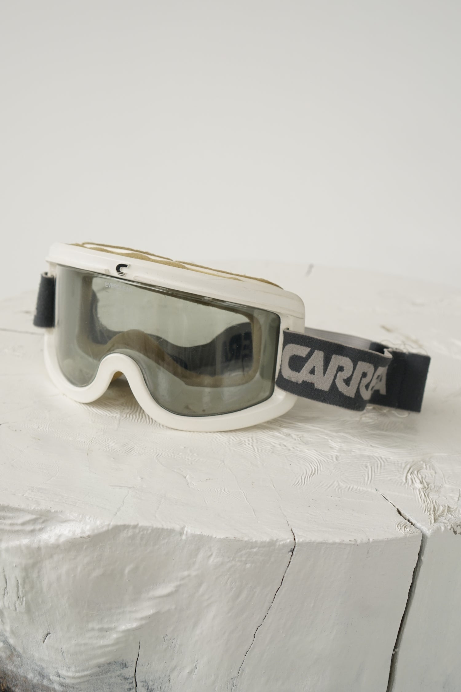 Lunette de ski vintage Carrera Everclear blanche et grise taille standard tel quel