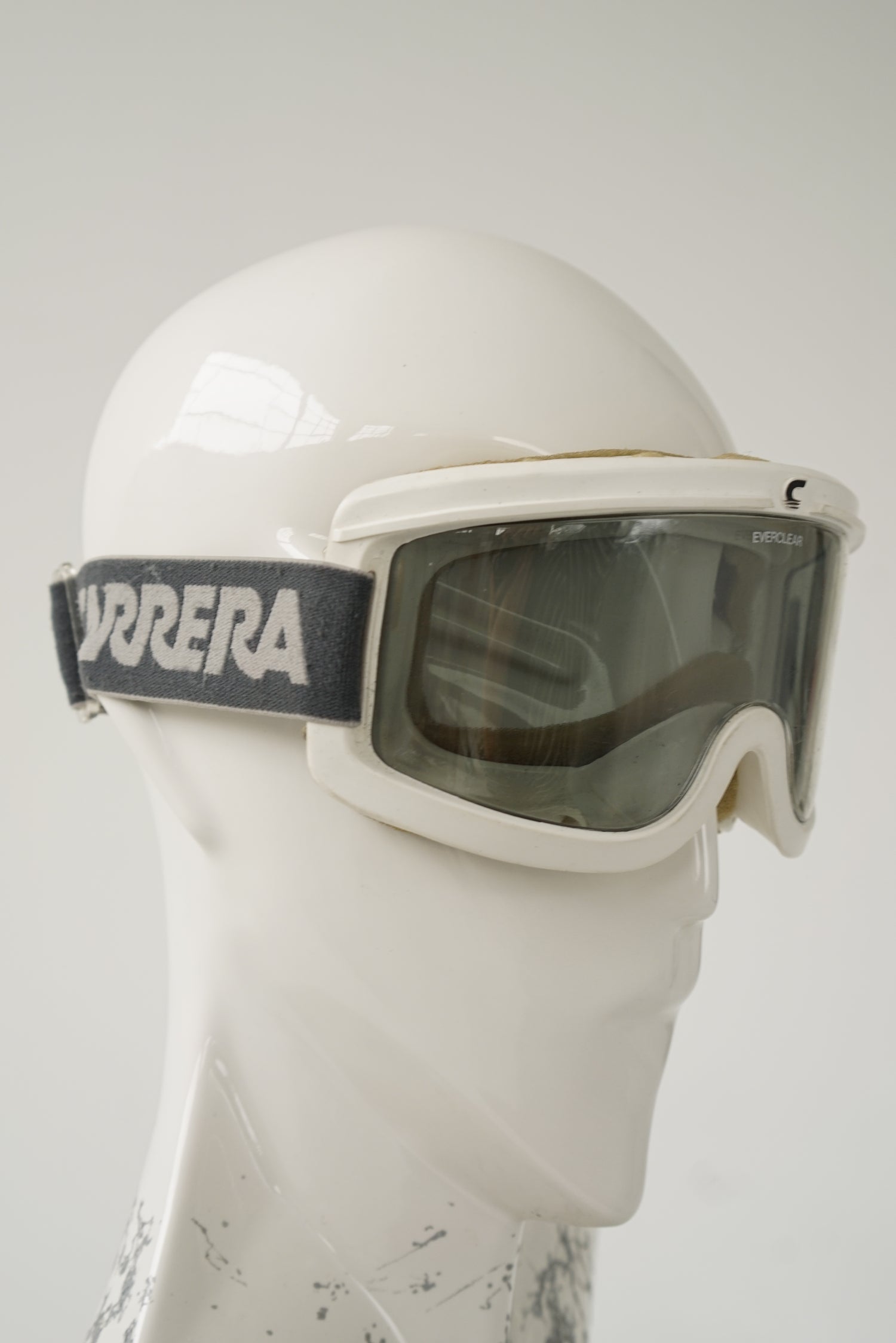 Lunette de ski vintage Carrera Everclear blanche et grise taille standard tel quel