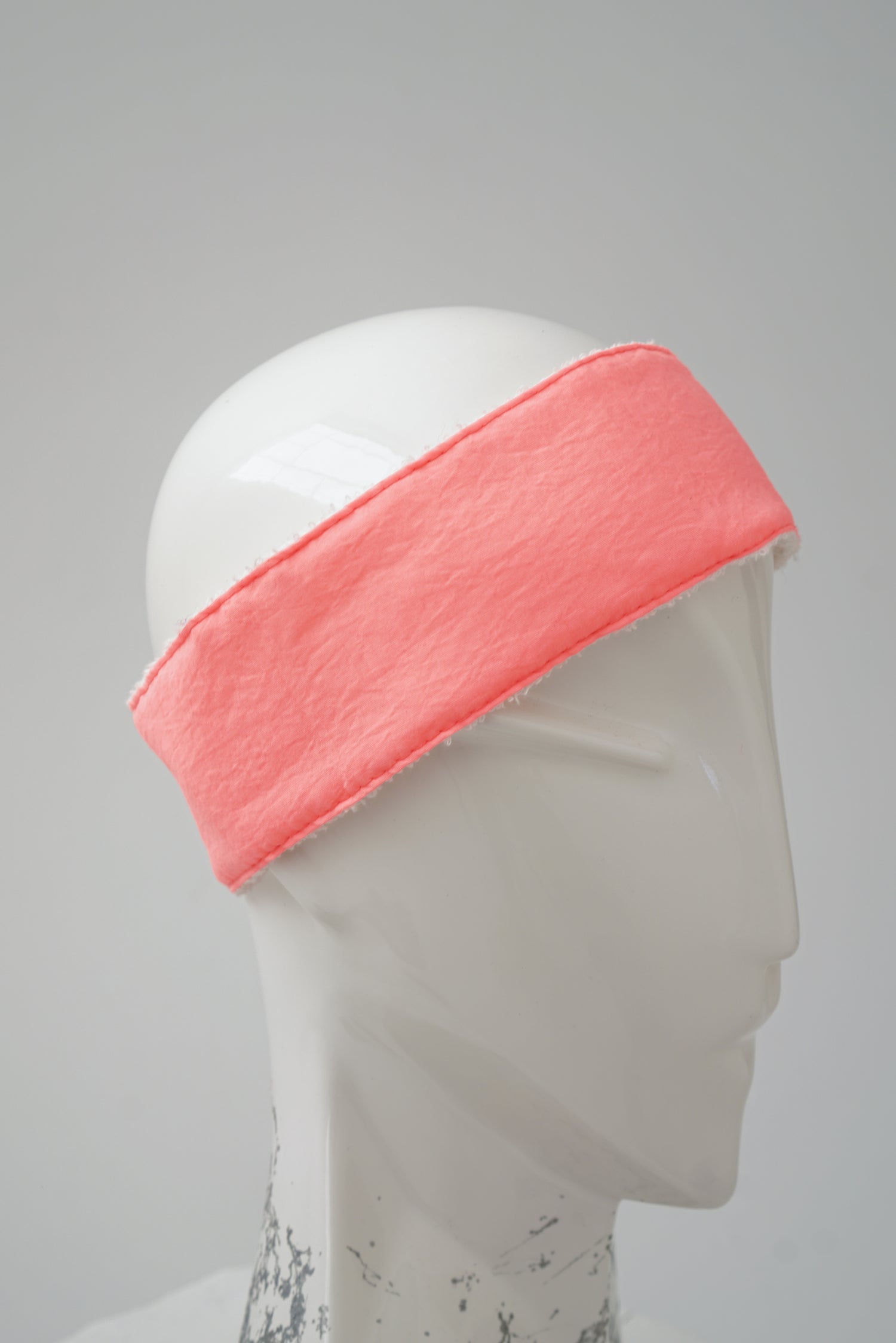 Bandeau à velcro intérieur en serviette rose/orange fluo