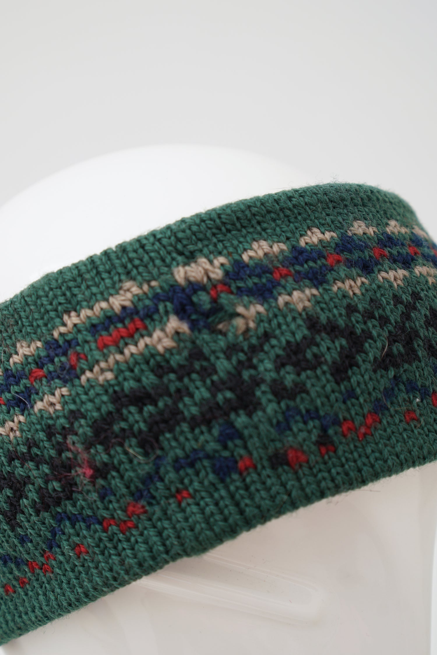 Bandeau en laine vintage vert