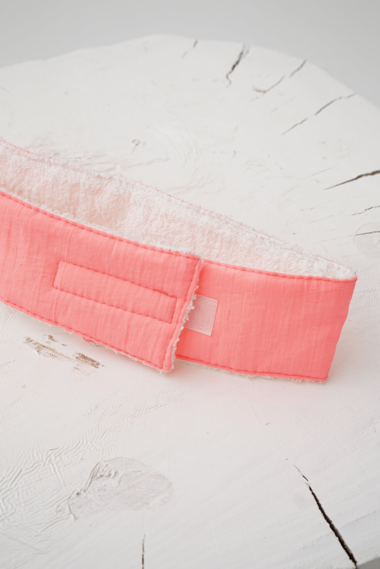 Bandeau à velcro intérieur en serviette rose/orange fluo