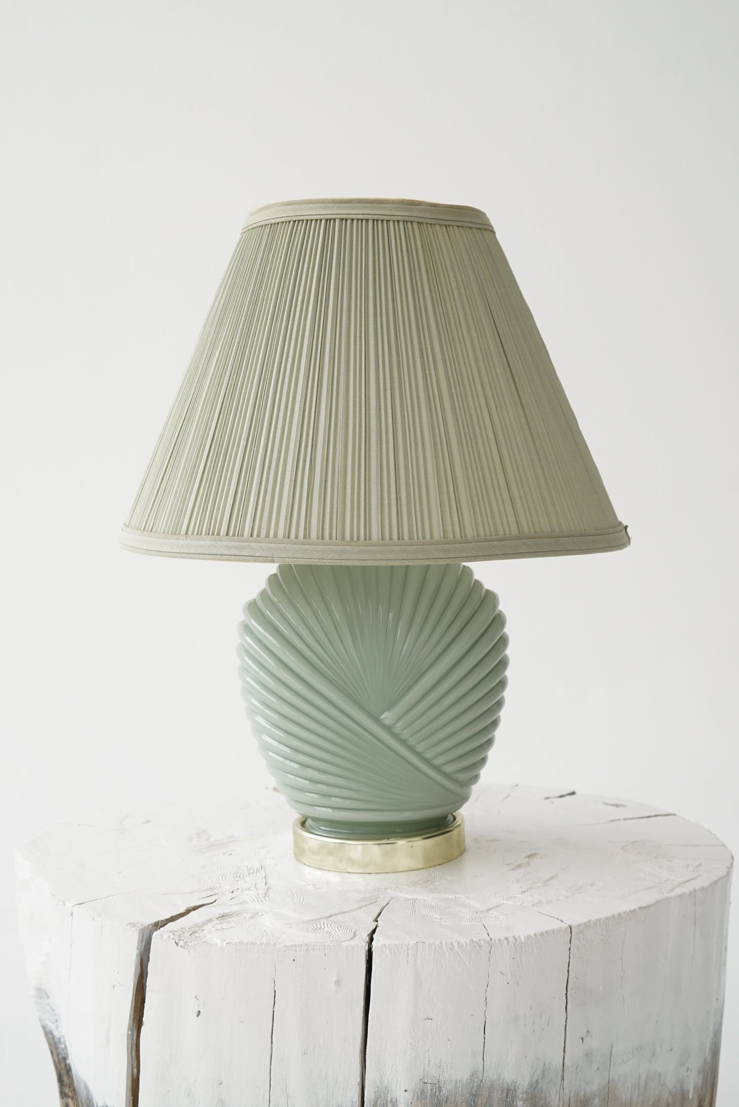 Lampe vintage coquillage couleur sauge