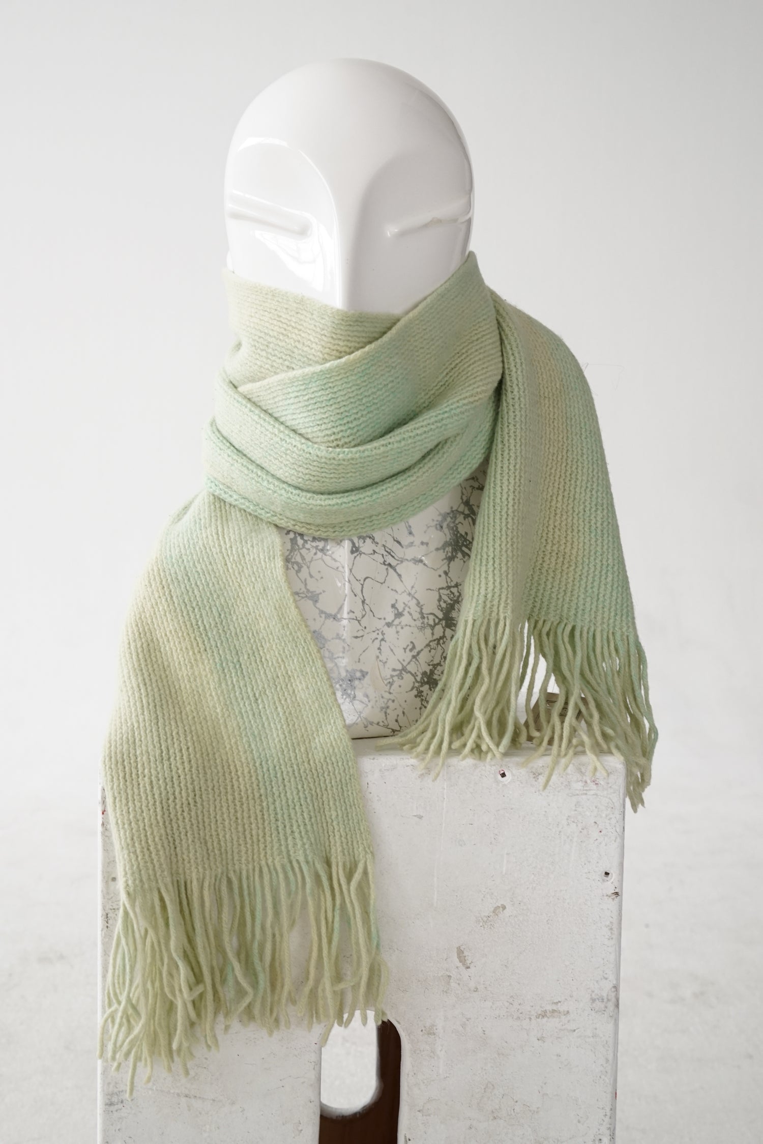 Foulard couleur jade marbré wool blend