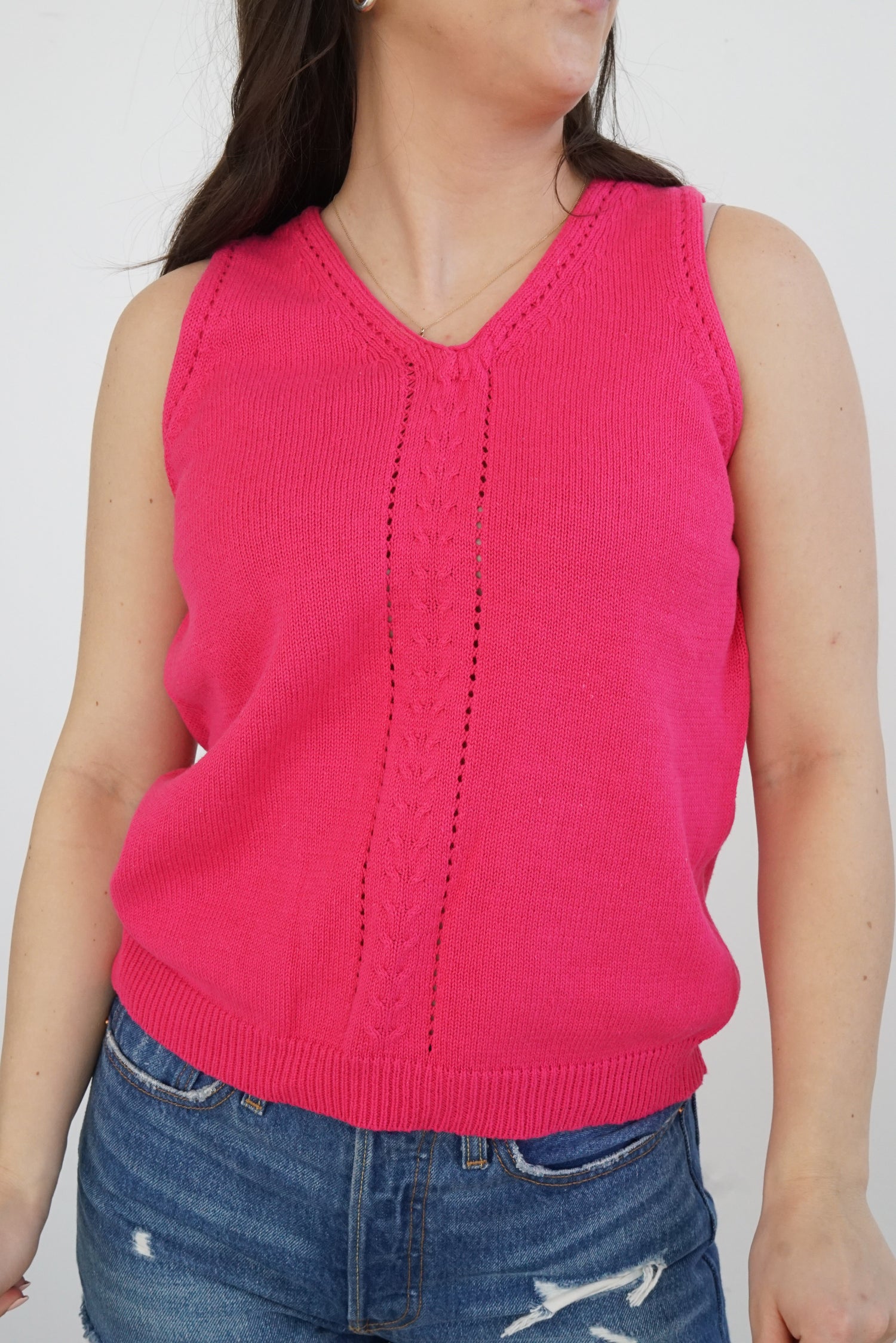 Tricot 100% coton sans manche taille M