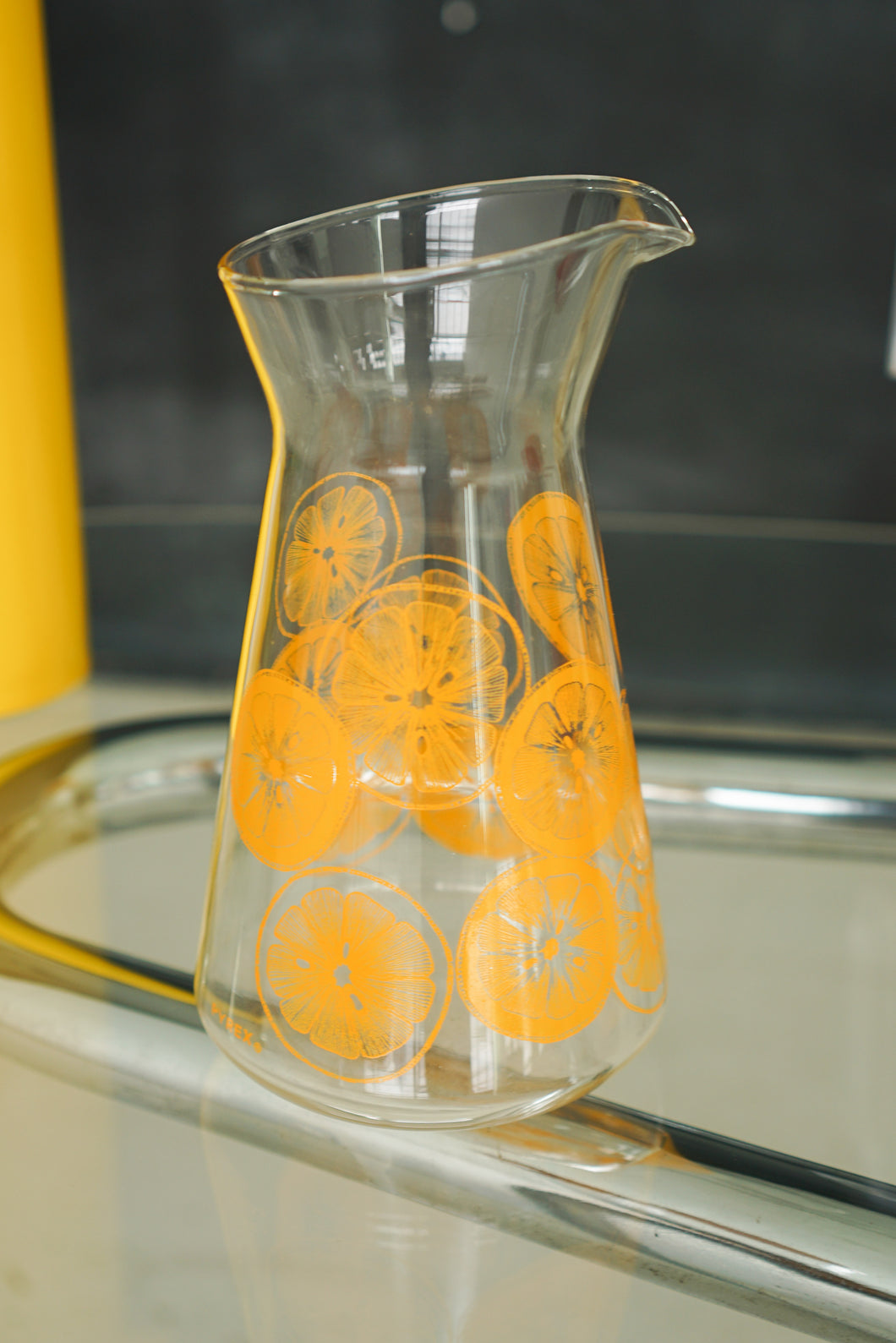 Very cute vintage Pyrex orange juice jug