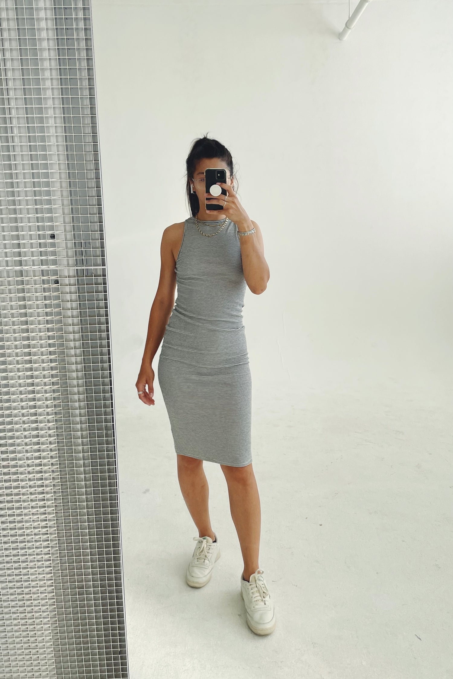 Robe longue en coton ligné Streetwear Society